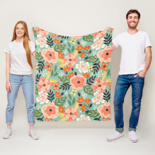 Garden Floral Pattern Fleecedecke