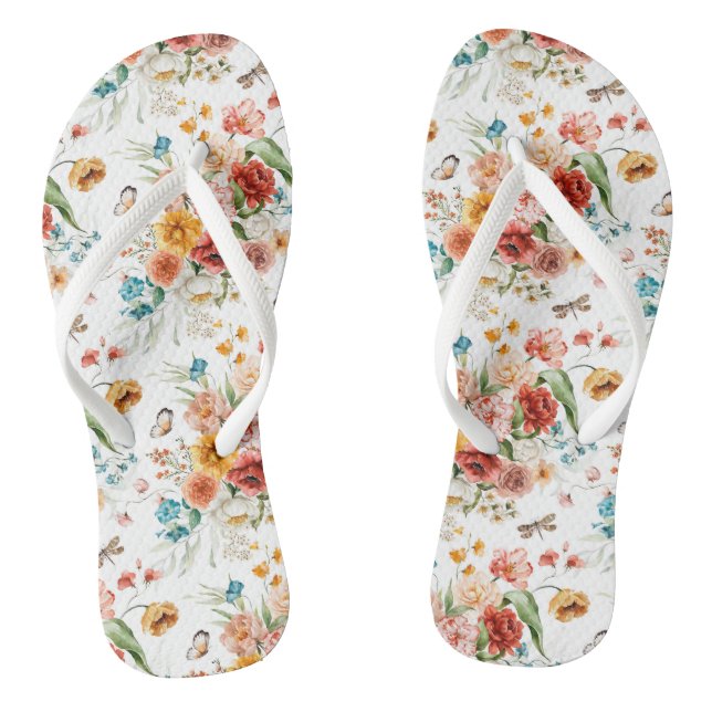 Garden Floral Pattern Flip Flops (Fußbett)