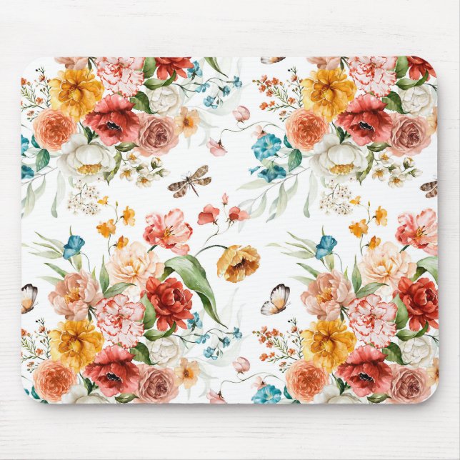 Garden Floral Pattern Mousepad (Vorne)