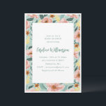 Garden Floral Sage Peach Modern Baby Shower Party Einladung<br><div class="desc">This garden floral baby shower invitation features a colorful floral pattern with modern typography and a soft botanical border. The cheerful flower design in sage green, peach, yellow, and coral creates a warm and welcoming look perfect for celebrating a new baby. The clean center layout keeps the baby shower details...</div>