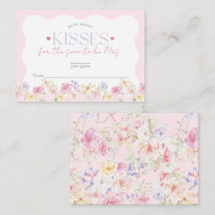 Garden Floral Wavy Modernes Brautparty Kisses Begleitkarte
