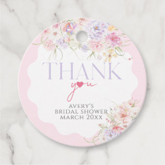 Garden Floral Wavy Wildblume Modernes Brautparty Geschenkanhänger