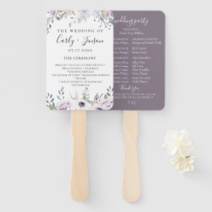 Garden Floral Wedding Program Hand Fans Fächer
