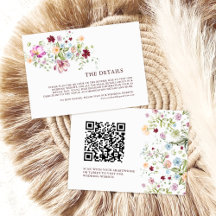 Garden Floral Wedding QR Code Details 