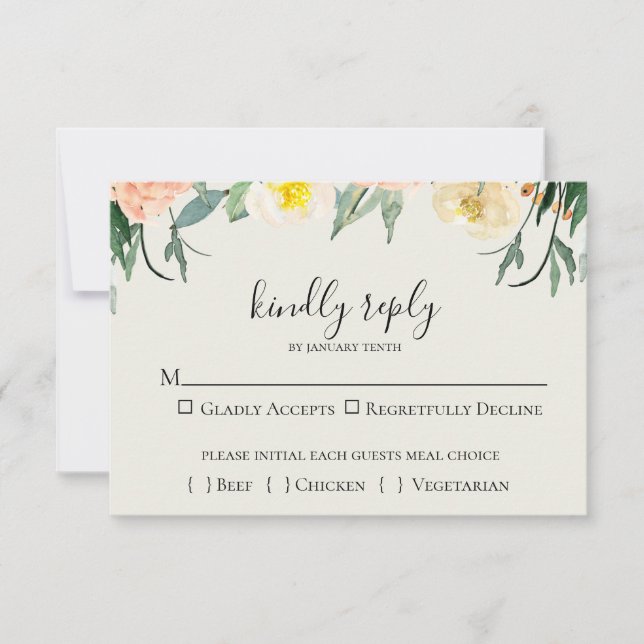 Garden Floral Wedding RSVP Card (Vorderseite)
