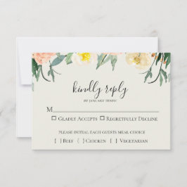 Garden Floral Wedding RSVP Card Karte