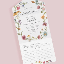 Garden Floral Wildblume Brautparty All In One Einladung