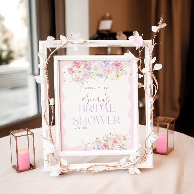 Garden Floral Wildblume Modernes Bridal Willkommen Poster (Von Creator hochgeladen)