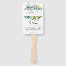 Garden Foliage Bouquet Wedding Program Fans Fächer