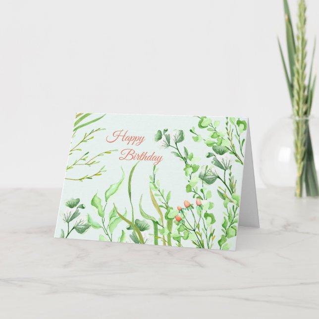 Garden Foliage Geburtstagkarte Karte (Vorderseite)