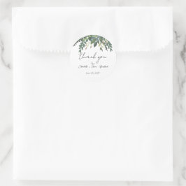 Garden Foliage Nature Green Wedding Vielen Dank Runder Aufkleber