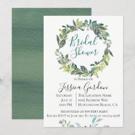 Garden Foliage Wreath Bridal Dusche Einladung