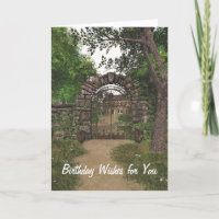 Garden Gate Birthday Card
