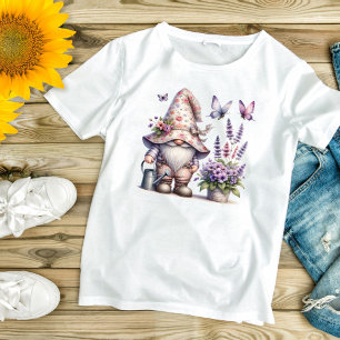 Garden Gnome Blume Lavender Geschenk Frauen T-Shirt