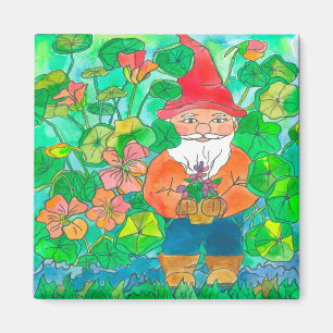 Garden Gnome Blume Magnet