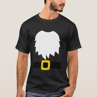 Garden Gnome Costume White Beard And Belt With Buc T-Shirt