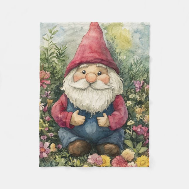 Garden Gnome Fleecedecke (Vorderseite)