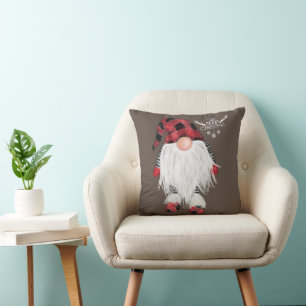 Garden Gnome Frohe Weihnachts Red Buffalo Kariert Kissen