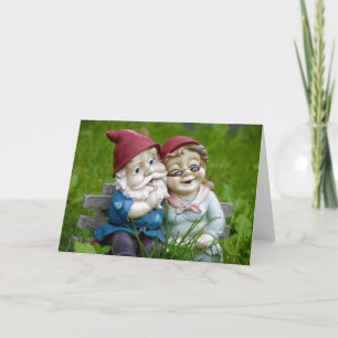 Garden Gnomes Couple Grußkarte Karte