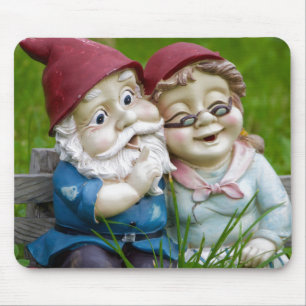 Garden Gnomes Couple Mousepad