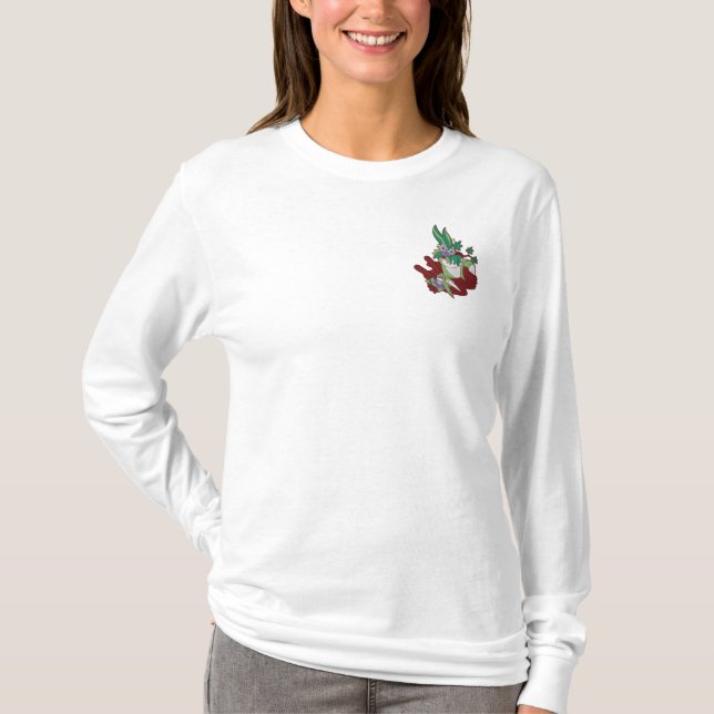 Garden Goddess Besticktes Langarmshirt (Vorderseite)