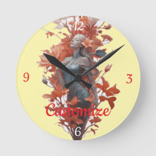 Garden Goddess Blossom Thunder_Cove Runde Wanduhr
