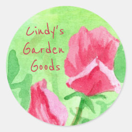 Garden Goods Rosa Platterbsen Runder Aufkleber