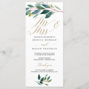 Garden Greens Programme de mariage - M. & Mme.