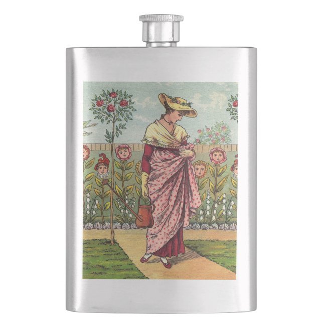 Garden Grow Blume Kunst, Dichtung und Musik Flachmann (Vorderseite)