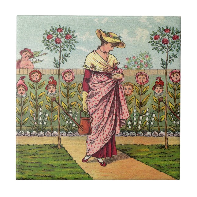 Garden Grow Blume Kunst, Dichtung und Musik Fliese (Vorderseite)