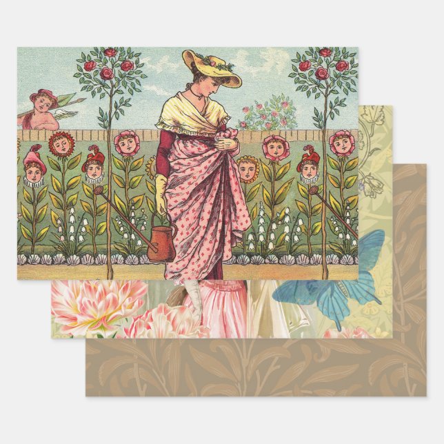 Garden Grow Blume Kunst, Dichtung und Musik Geschenkpapier Set (Set)