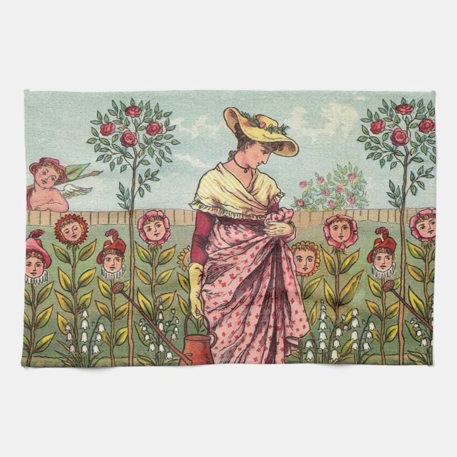 Garden Grow Blume Kunst, Dichtung und Musik Geschirrtuch (Horizontal)