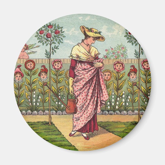 Garden Grow Blume Kunst, Dichtung und Musik Magnet (Vorne)