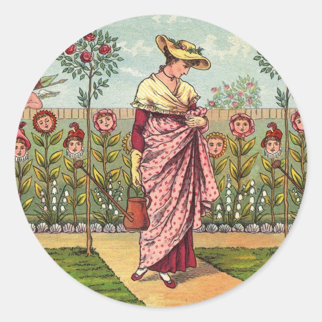 Garden Grow Blume Kunst, Dichtung und Musik Runder Aufkleber (Vorderseite)