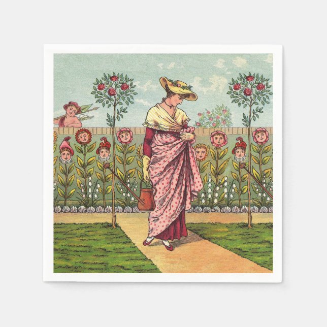 Garden Grow Blume Kunst, Dichtung und Musik Serviette (Vorderseite)