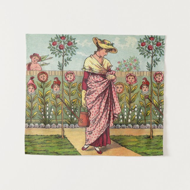Garden Grow Blume Kunst, Dichtung und Musik Wandteppich (Vorderseite (Horizontal))