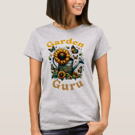 Garden Guru Wassersport Dose und Sonnenblumen Grau T-Shirt