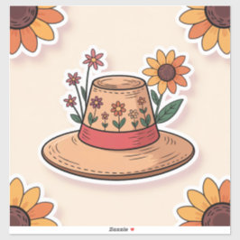 Garden Hat Sunflowers Decal Aufkleber