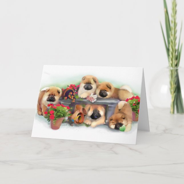 "GARDEN HELPERS" carte d'art à la chow (Devant)