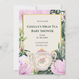 Garden High Tea Baby Dusche Einladung