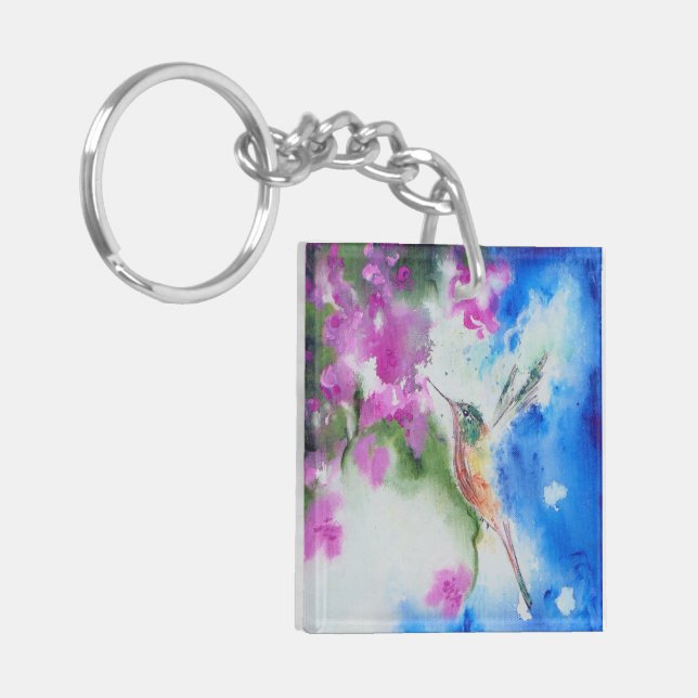 Garden Hummingbird Schlüsselanhänger Geschenk (Vorderseite links)