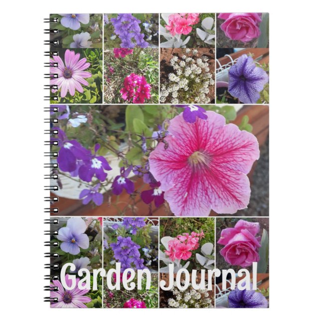 Garden Journal Pink Petunia Hübsch Frühlingsblumen Notizblock (Vorderseite)
