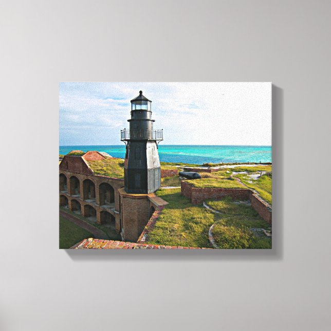 Garden Key Lighthouse, Dry Tortugas Florida Leinwanddruck (Vorderseite)