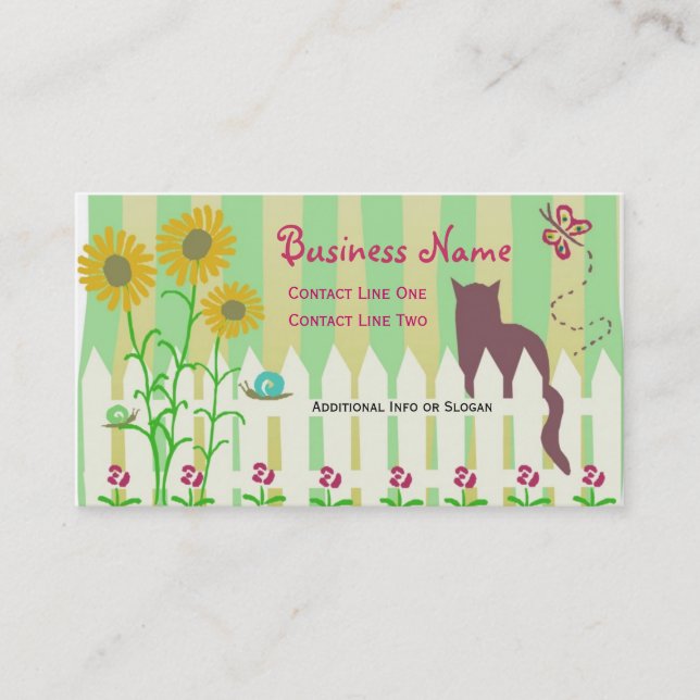 Garden Kitty Business Cards Visitenkarte (Vorderseite)