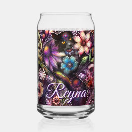 Garden Kitty Cat Floral Abstract Personalized Dosenglas