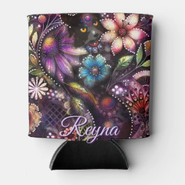Garden Kitty Cat Floral Abstract Personalized Dosenkühler