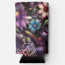 Garden Kitty Cat Floral Abstract Personalized Selters Dosenkühler