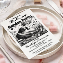 Garden Lady's Afternoon Garden Party Einladung Postkarte