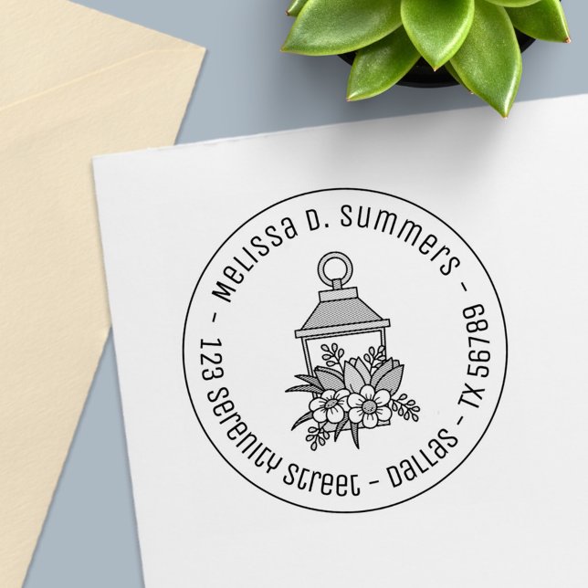 Garden Lantern Blume Rundrede 1 Permastempel (Von Creator hochgeladen)