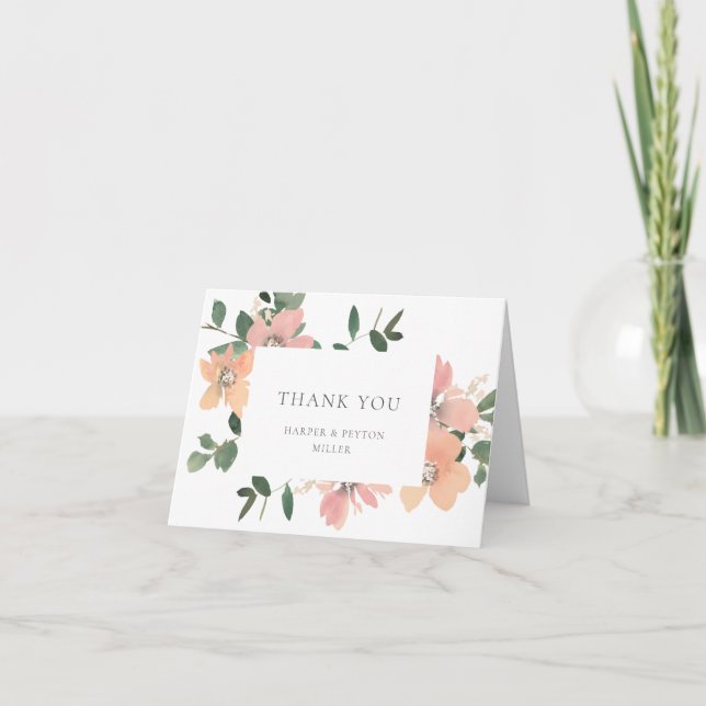 Garden Liebe Flat Danke Karte (Vorderseite)